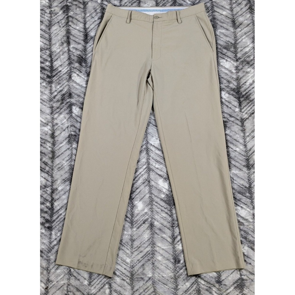 Footjoy Golf Performance Mens Pants 34 X 33 Straight Fit Stretch Flex Beige
